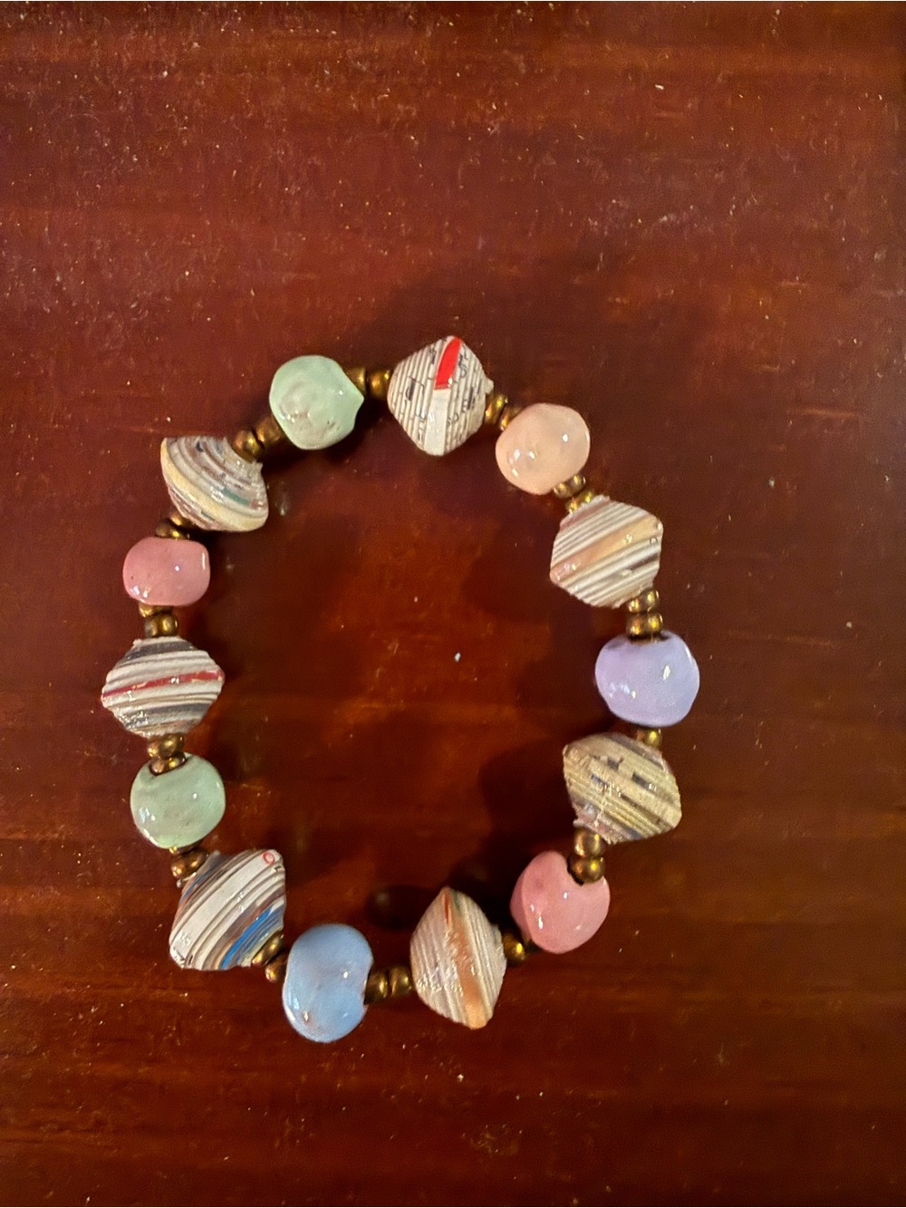 Multicolor Beaded Stretch Bracelet - Pastel Mix